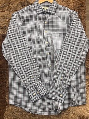 Peter Millar Men's Light Blue Summer Comfort Plaid Button Down